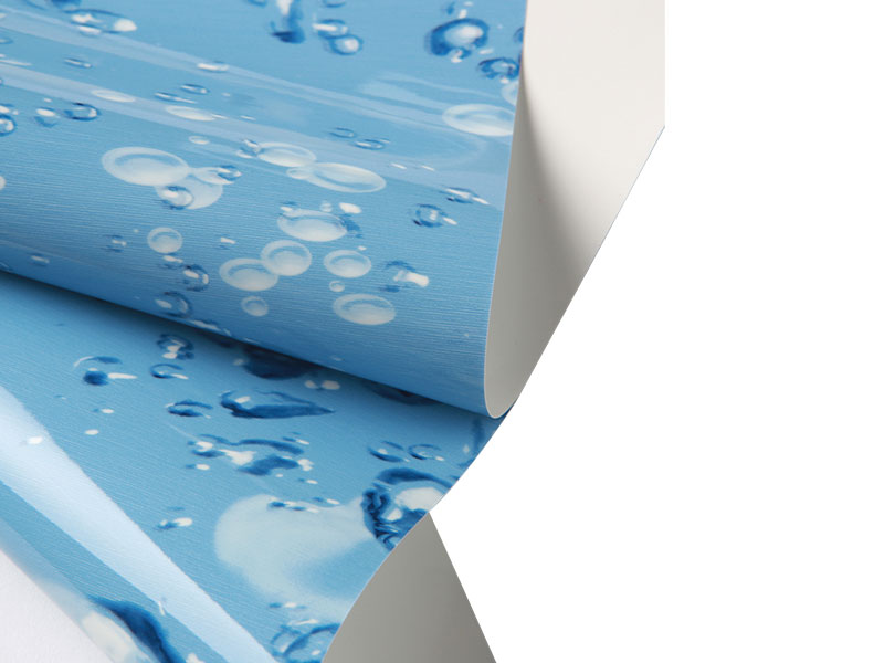 Hvid på bagsiden, blå PVC loftfilm-18