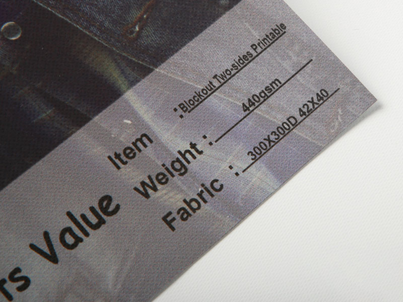 440gsm Dobbeltsidet printbar blackout PVC loftsfilm